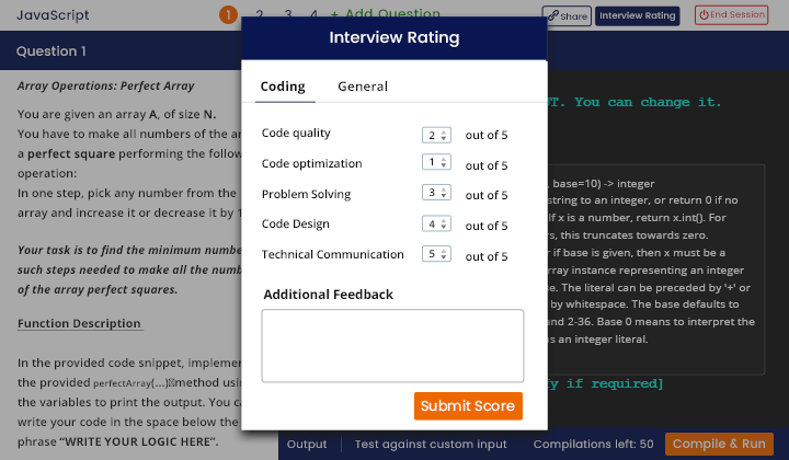 comprehensive interview rating