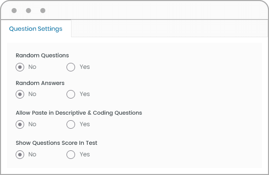 Configure your test settings
