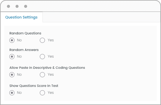 Randomization for questions and answers